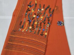 Bullion knot work saree