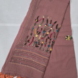 Bullion knot work saree - Mauve
