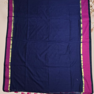 Mul Cotton Blue & pink Border