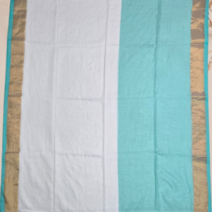 Mul Cotton White &Sky blue