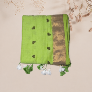 Mul Cotton Green&Gold symbols