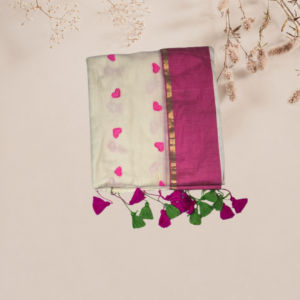 Mul Cotton Cream&Pink symbols